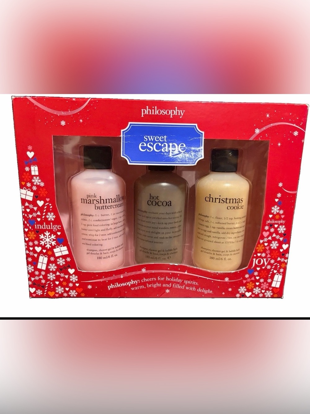 Philosophy Sweet Escape Holiday Trio Gift Set cookie, hot cocoa, marshmallow